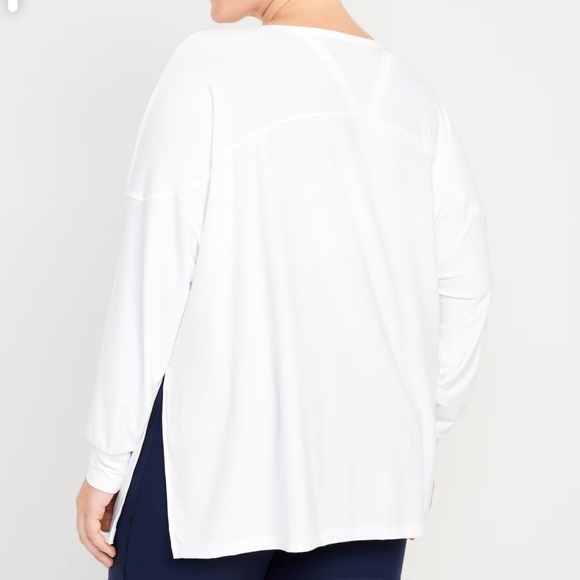 NWT OLD NAVY Cloud 94 Soft Long Sleeve TUNIC Color: White Lilies - Picture 8 of 9